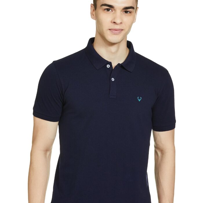 Allen Solly Men's Cotton Regular Fit T-Shirt (AMKP317G04250_Blue