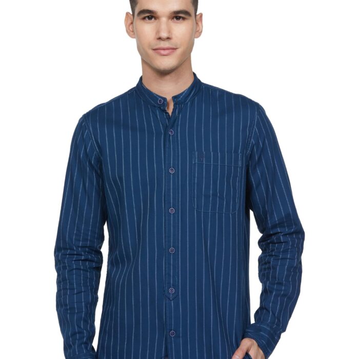 Allen Solly Men's Regular Fit Shirt (ALSFACUFZ71495_Blue