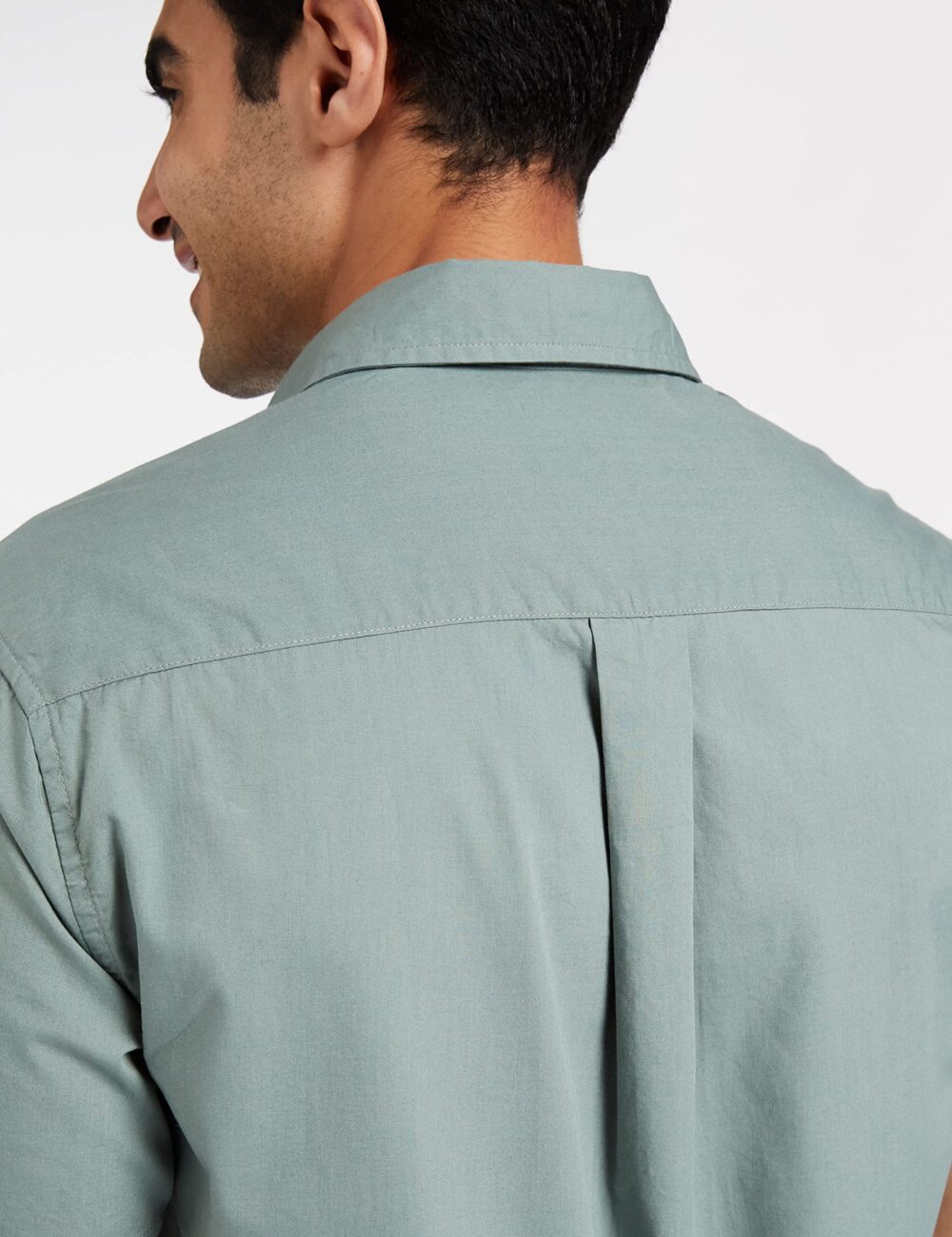 Amazon Brand - Symbol Men's Cotton Shirt | Casual | Plain | Half Sleeve - Regular Fit (Available in Plus Size) (Granite Green_L) - Image 4