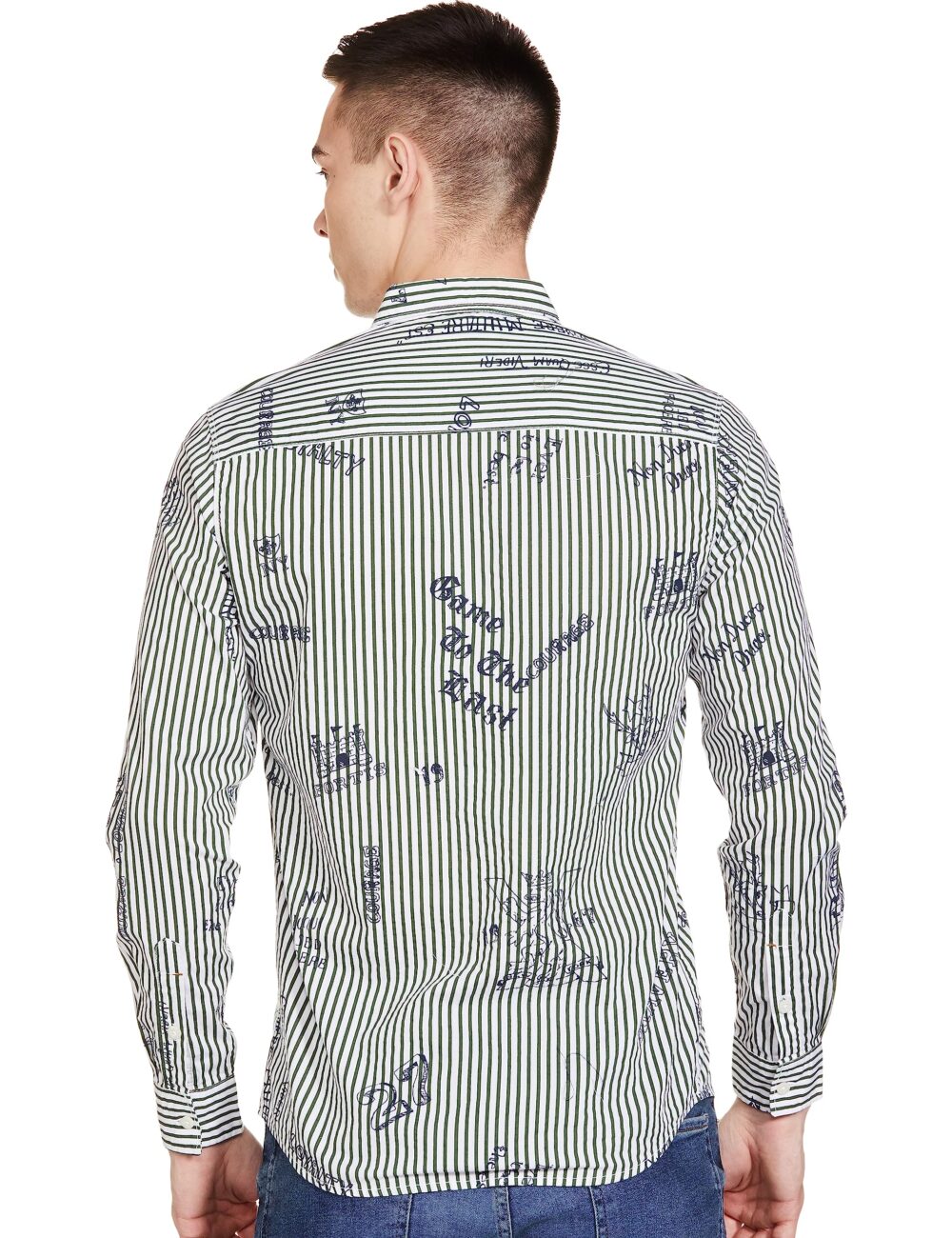 The Indian Garage Co Men's Cotton Regular Fit Striped Full Sleeves Spread Collar Casual Shirt - Image 3