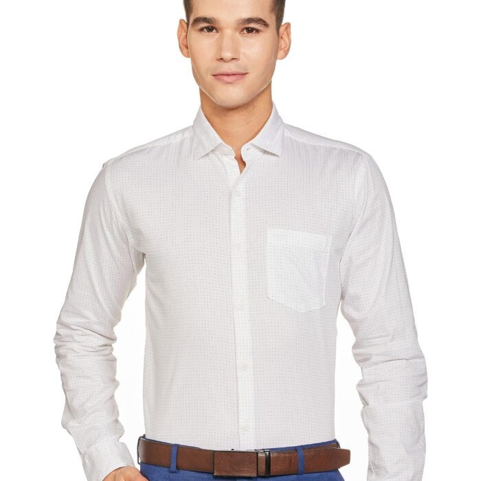 PARK AVENUE Men's Slim Shirt (PCSA02670-W1_White