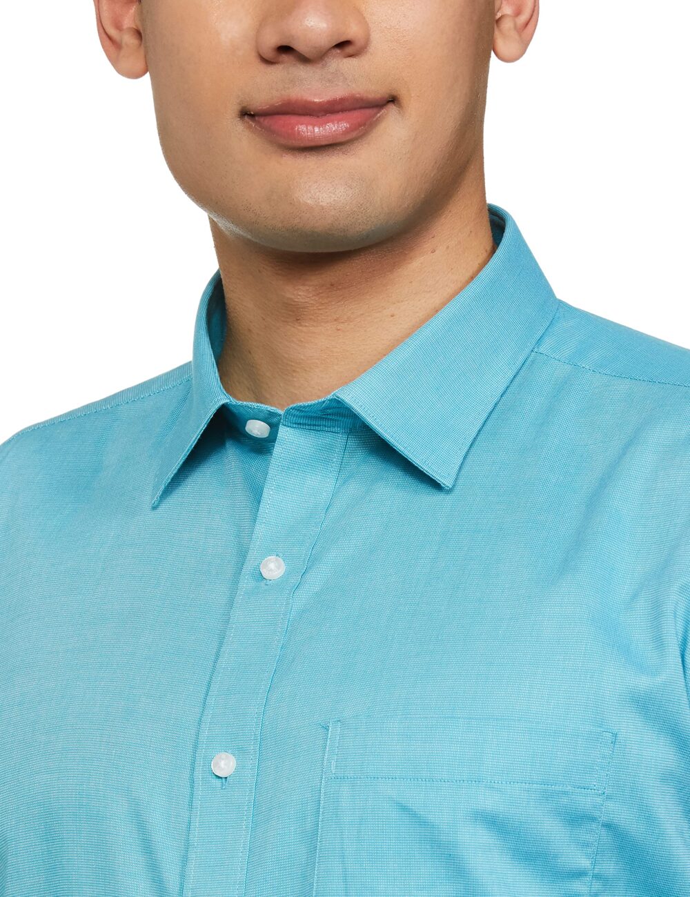 RAYMOND Men's Structure Slim Shirt (RMSX11663-P5_Medium Petrol M) - Image 3