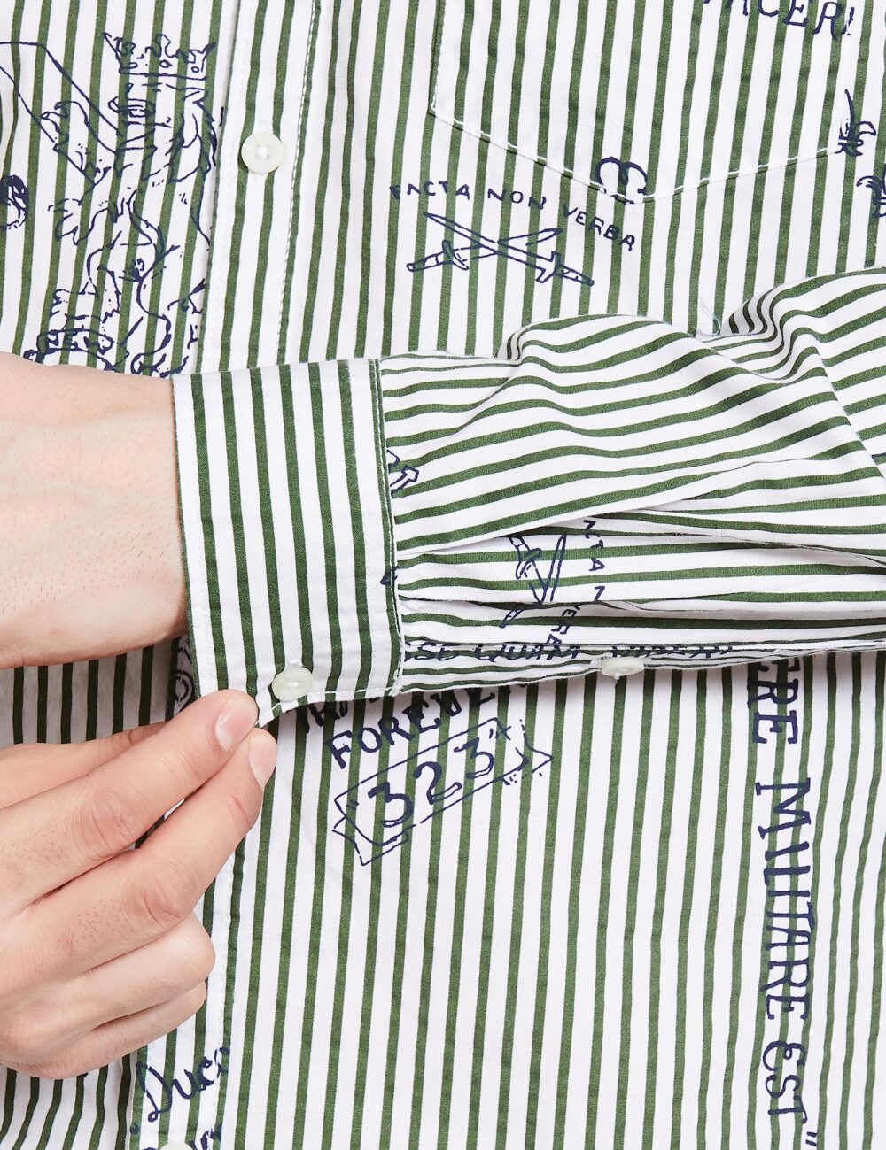The Indian Garage Co Men's Cotton Regular Fit Striped Full Sleeves Spread Collar Casual Shirt