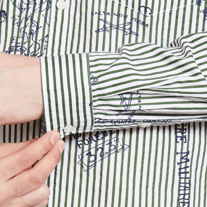 The Indian Garage Co Men's Cotton Regular Fit Striped Full Sleeves Spread Collar Casual Shirt