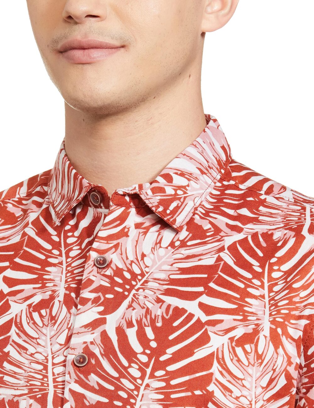 The Indian Garage Co Men's Slim Fit Shirt (0422-SH179-01_Rust S) - Image 3