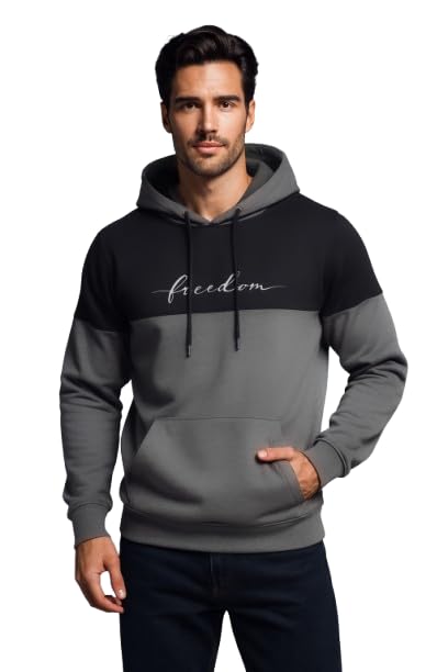 QUTUN Color Block Printed Hoodie for Men|| Sweatshirt Regular Fit