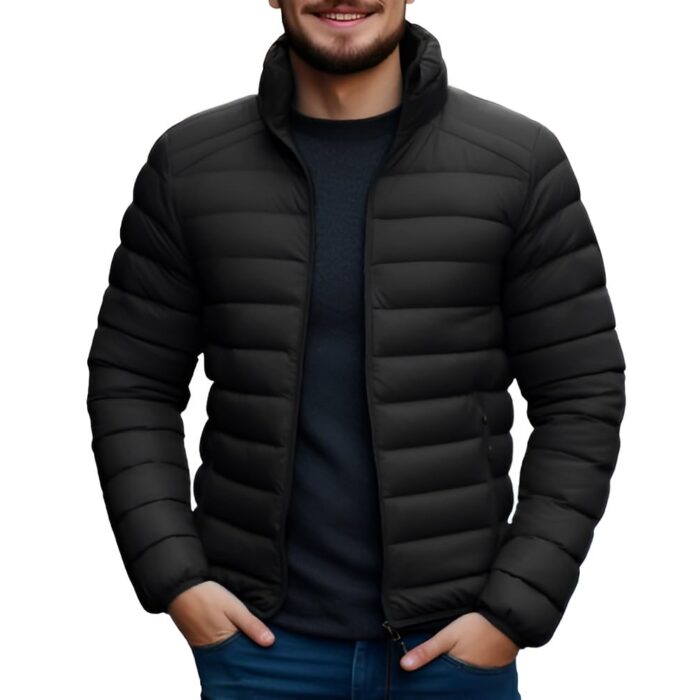 Ben Martin Men's Winter Wear Black Puffer Bomber Biker Regular Wear Casual Jacket For Men Size 40
