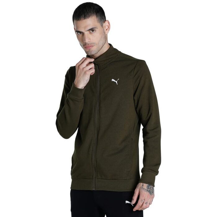 Puma Men's Cotton Standard Length A-Line Coat (84666662_Deep Olive_S)