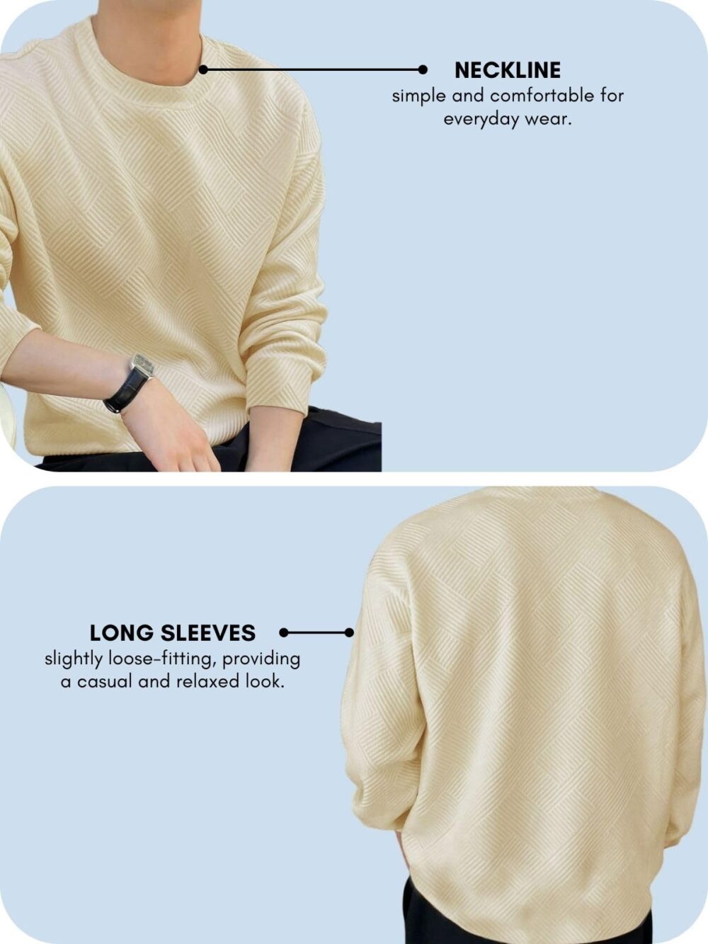 GRECIILOOKS Solid Regular Fit Plain Casual Stylish Latest | Full Sleeve T Shirt for Men White - Image 4