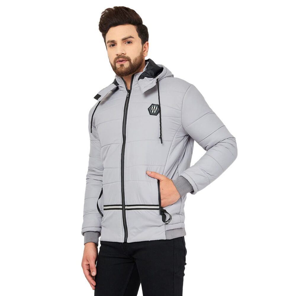Ben Martin Men's winter bomber Nylon Standard Length Stylish biker Casual Jacket Grey - L - Image 7