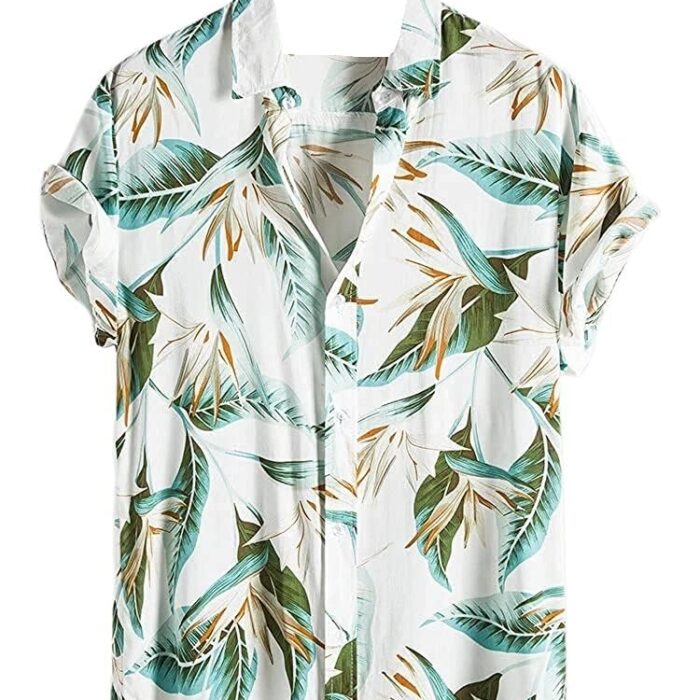 Leriya Fashion Men's Casual Cotton Shirt – Button Down Summer Shirt's for Men | Lightweight Textured Fabric | Perfect for Daily & Weekend Wear White