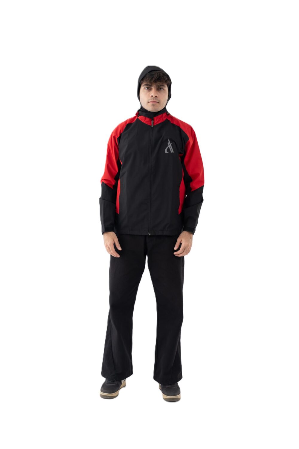 Aashi Men’s Winterwear Hooded Jacket | Lightweight Windcheater for Outdoor Sports, Travel & Daily Use | Water-Resistant & Stylish Full Sleeve Jacket (IN, Alpha, XL, Red-Black)