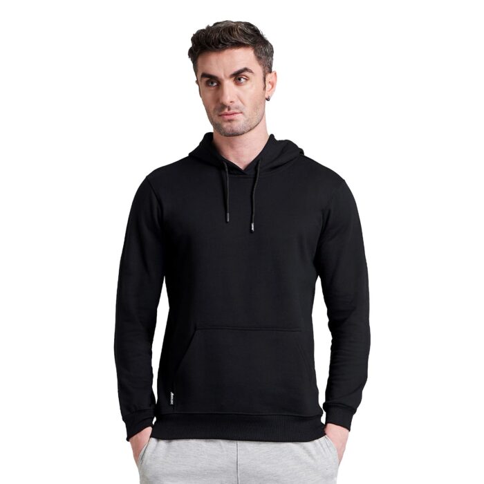 Boldfit Men s Stylish Cotton Branded Tailored Fit Hoodies Sweatshirt for Running, Gym Warm Travel Hoodies Pullover Hoodies for Men & Boys Terry - Black Medium