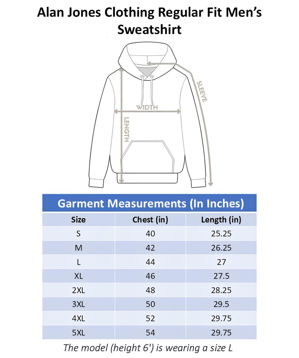 Alan Jones Clothing Men’s Solid Hooded Sweatshirt | Drawstring Hood, Kangaroo Pocket, Ribbed Hem | Regular Fit | Sizes S–5XL | Multiple Colors (Persian Blue_L) - Image 3