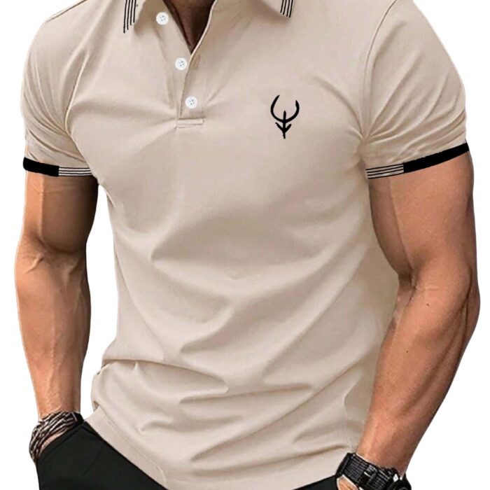 Lymio Polo T Shirt for Men || Men Casual T-Shirt || Polo (Polo-43-Chiku-L) Beige