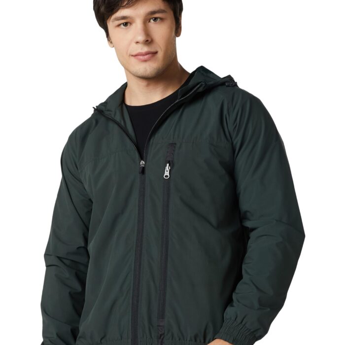 Amazon Brand - Symbol Men's Packable Regular Fit Lightweight Traveller Jacket (AW23-SY-JK-100_Forest Green_XL)