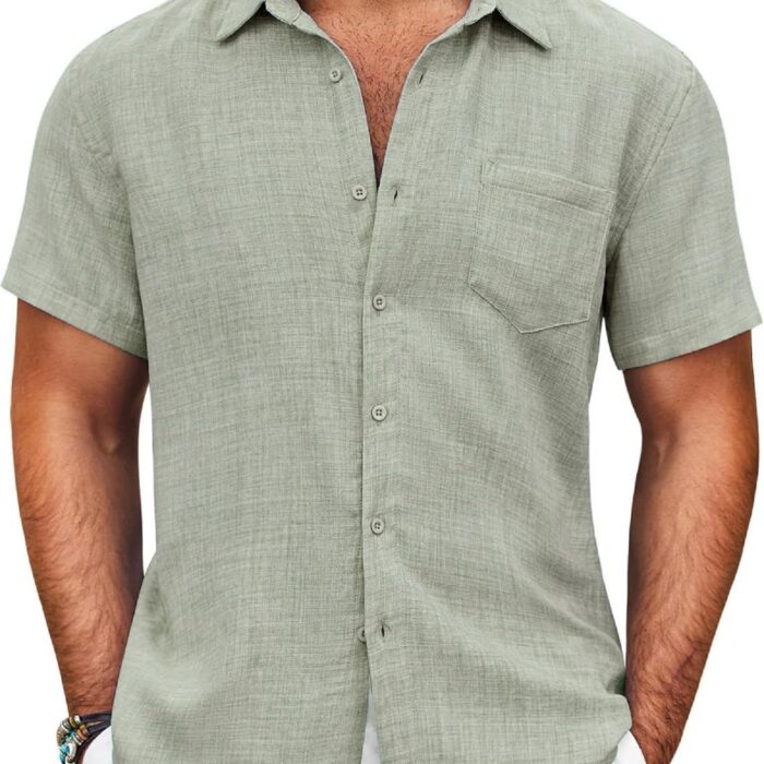 Lymio Regular Fit Shirt for Men|| Men Stylish Regular Fit Shirt (Resort-Slub) (in, Alpha, L, Pista)