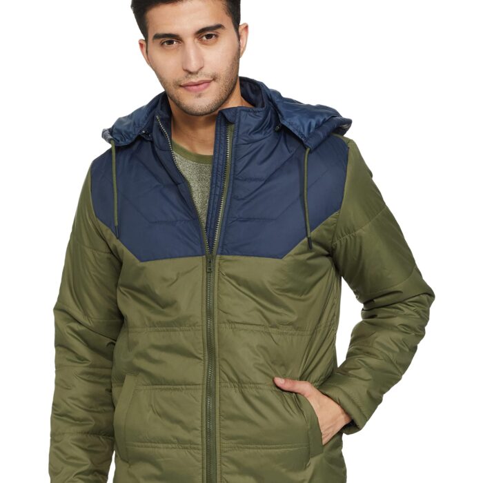 Amazon Brand - Symbol Men's Quilted Jacket (AW21-SY-QWH-153_Navy+Green_M)