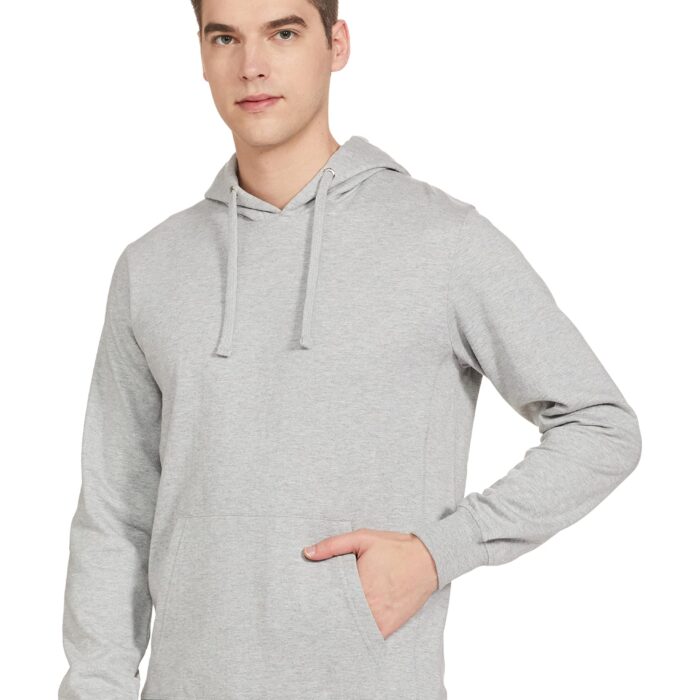 Amazon Brand - Symbol Men's Cotton Blend Hooded Neck Regular Sweatshirt (SY-A22-SW-17_Lt Grey Mel_XL_Lt Grey Mel_XL)