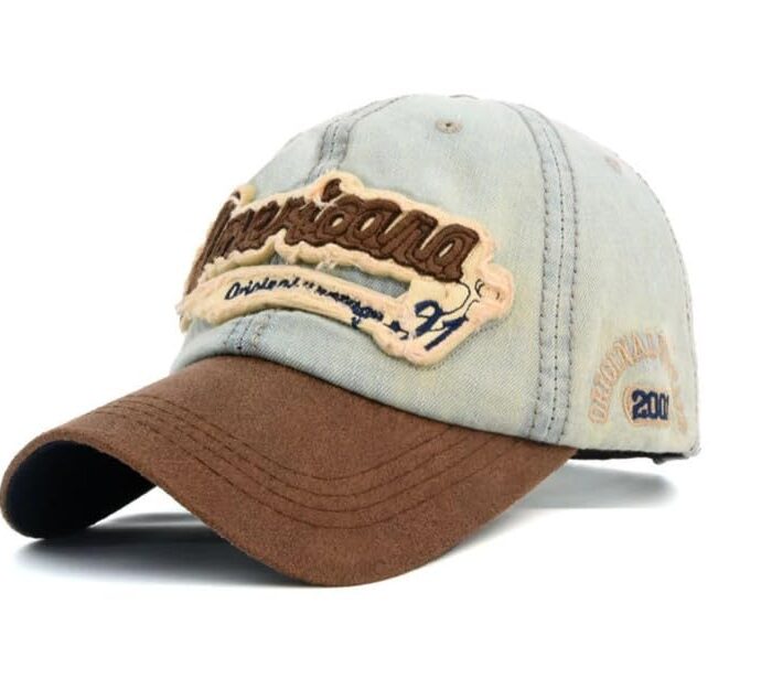 Handcuffs Denim Stylish Cap for Men Women Baseball Caps Adjustable Free Size Hats Sun Protective Hat (Blue)