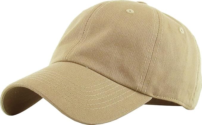 JAMONTClassic Black Baseball Cap - Unisex Adjustable Plain Hat, Soft Cotton Material, Lightweight and Breathable, Curved Brim for Sun Protection, Casual and Sports Style (in, Alpha, Free Size, Khaki)