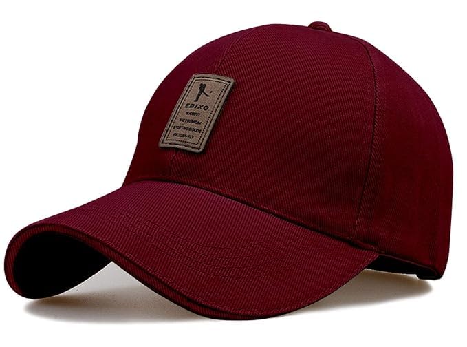 Urban Punk Baseball Cap for Men Original Adjustable Unisex Cap, Mens Caps Stylish, All Sports Type Caps or Hats, Free Size, UV Protection, Sports Cap for Men's, Outdoor Casual Wear (Pack of 1) Maroon