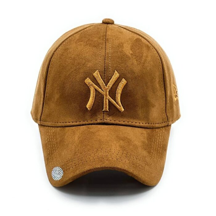 Brown Suede Head Caps for Men Unisex Mens Caps with Adjustable Strap