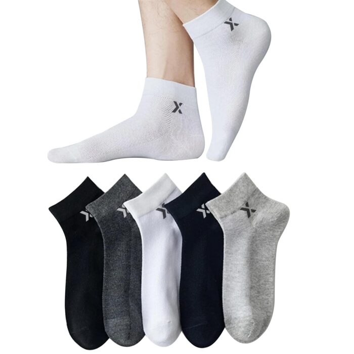 JEMOX BRIGHT Bamboo Ankle Length Socks for Men Pack of 5 | 5X Softer Than Cotton | Odour-Free Anti-Bacterial Breathable Fabric with Cushioned Sole | Ideal for Gym, Walking, Running, Work