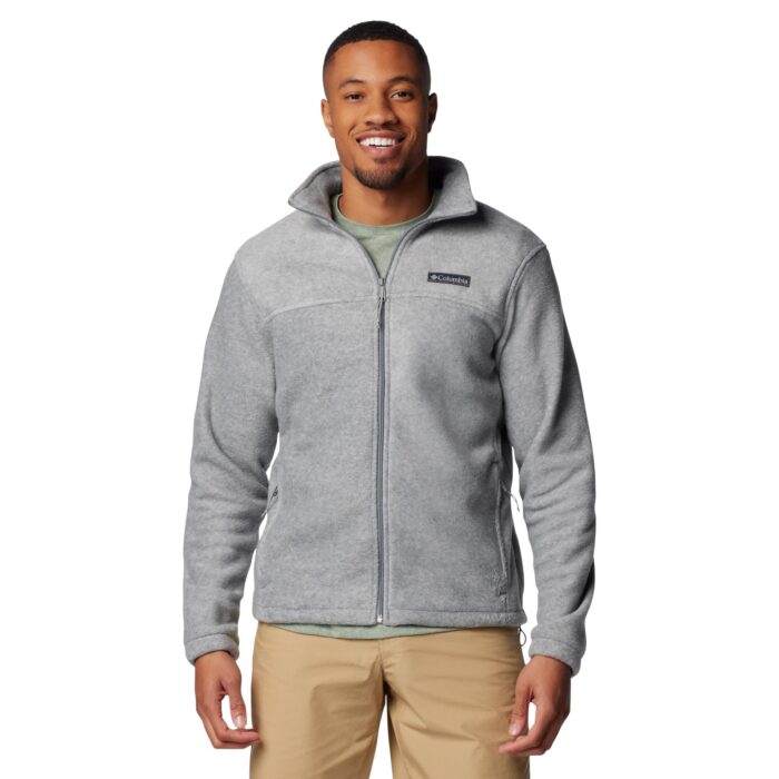 Columbia Men's Steens Mountain Full Zip 2.0 Soft Fleece Jacket, Light Grey Heather, Small