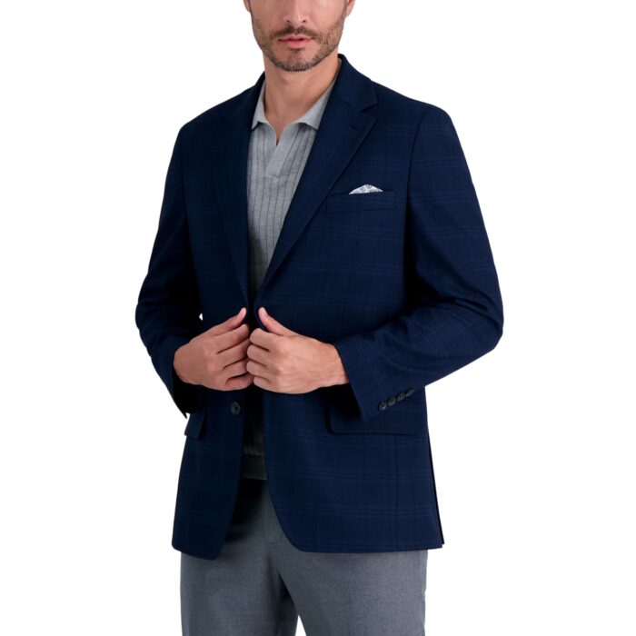 Mens Jmh Premium Stretch Tailored Fit Big & Tall Sport Coat, Navy, 40