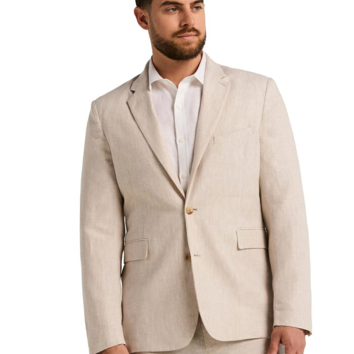 Men's Collection Delave 100% Linen Sport Coat (Size Small-Xx-Large), Natural Linen, Large