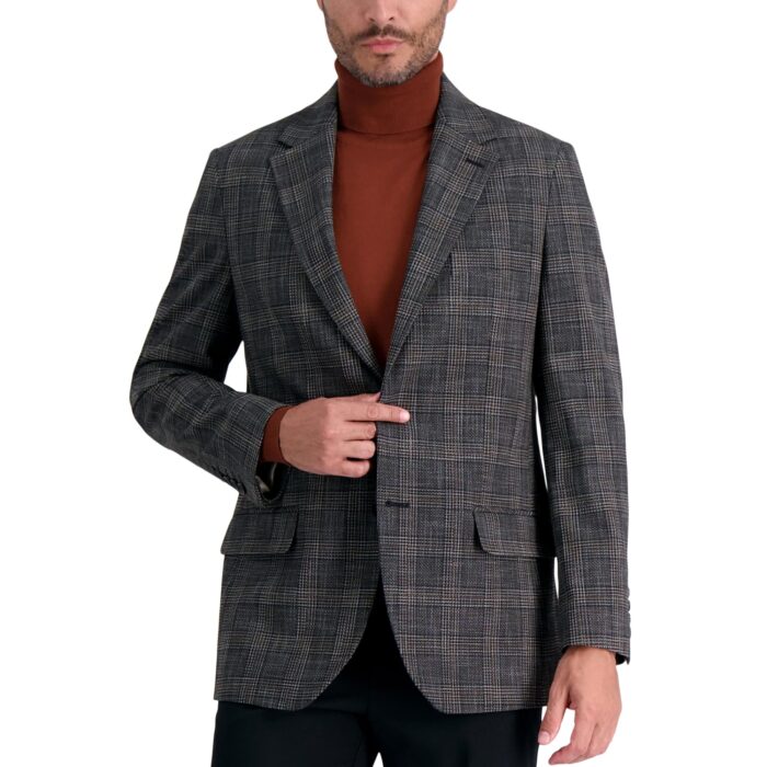 Mens Jmh Premium Stretch Tailored Fit Big & Tall Sport Coat, Brown, 40 Short